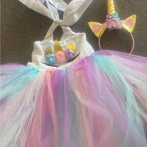 Unicorn dress with unicorn headband